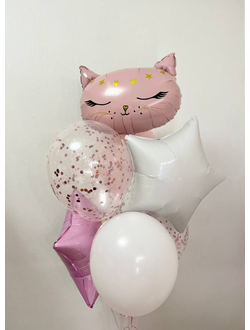 Фонтан из шаров "кошечка"