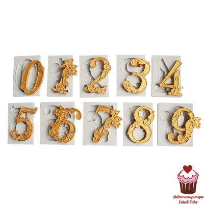 Набор молдов Цифры резные 0-9, высота 6,5 см