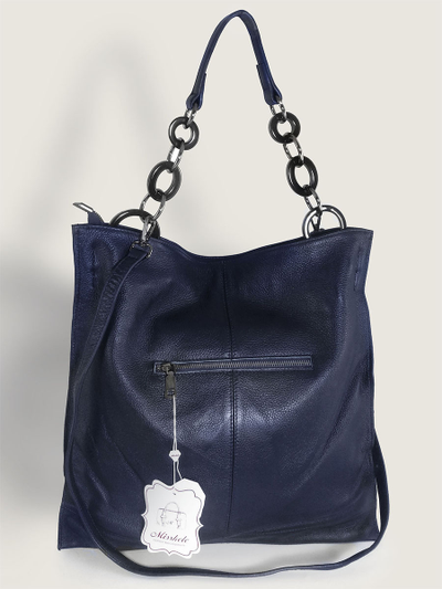 (АРТИКУЛ: 10101/1) СУМКА ЖЕНСКАЯ, БОЛЬШАЯ, НАТУРАЛЬНАЯ КОЖА, ТЕМНО-СИНЯЯ, ЧЕРЕЗ ПЛЕЧО