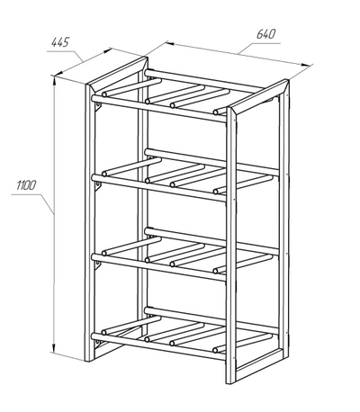 Стеллаж для 8 бутылей