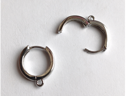 Швензы форма №14 круглые 12 мм покрытие  родий 1 пара  цвет серебро