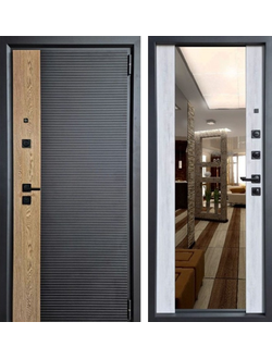 STEEL ART (СТИЛ АРТ) МЕЛИТОПОЛЬ. МОДЕЛЬ 288. ЧЕРНЫЙ КВАЦ + АСТАНА/ ГРАФ + ЗЕРКАЛО.