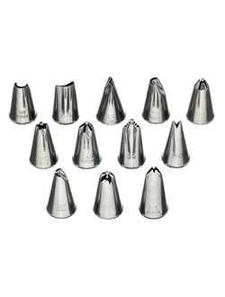 Набор кондитерских насадок 12 шт нерж. для мини-капкейков и пирожных