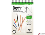 Скетчбук - блокнот 30л. А4 на гребне Clairefontaine &quot;Cray&#039;ON&quot;, 160г/м2, мелкозерн. 975031C