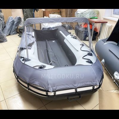 Тент носовой прозрачный Ривьера Компакт 3600 СК вид с носа