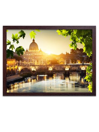 Картина для интерьера в раме 603кор 70*50 "Восход в городе".