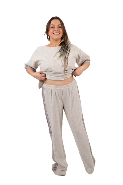 Костюм для дома и практик из льна ручного ткачества