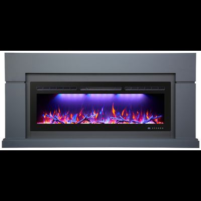 Линейный электрокамин Гранд графит с очагом FreeSpace 55 LED FX