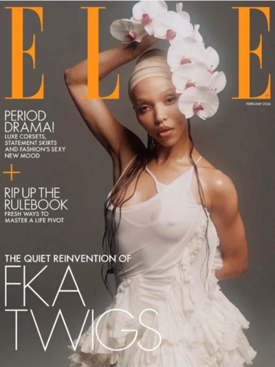 Harper's Bazaar UK Magazine February 2026 Claire Foy Cover + Elle UK Magazine February 2026 FKA Twigs Cover Two Magazines In One Pack