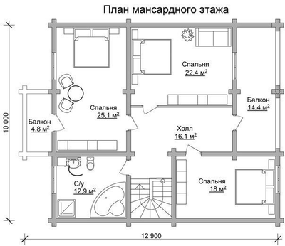 Дом из оцилиндрованного бревна ДБ-25, 228 м2