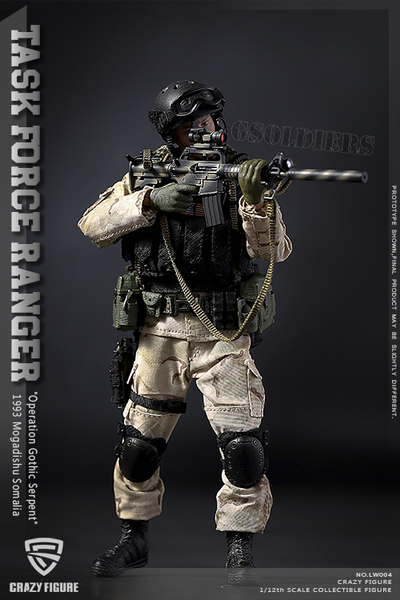 Солдат Армии США ("Падение Черного Ястреба") фигурка 1/12 scale US Special Force LW004 Crazy Figure