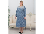 Теплое платье большого размера арт.3004П (цвет сапфирово-синий) Размеры 60-90