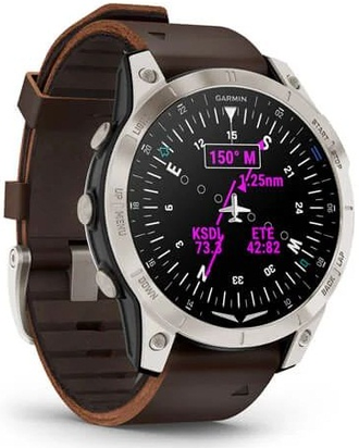 Умные часы Garmin D2 Mach 1 с коричневым кожаным ремешком