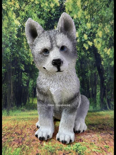 Хаски - садовая фигура 37*30*20см  1,7кг   экологичный полистоун Россия  2798/012979 Не боится влаги и перепадов температур