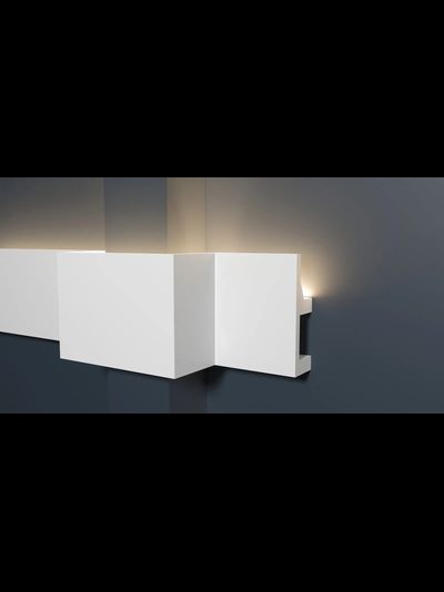 Потолочный плинтус для подсветки DECOR-DIZAYN DD615, из дюрополимера, под покраску, ударопрочный, 2 метра.