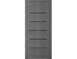 Дверь эко-шпон Вена бетон темный, стекло графит