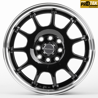 Комплект дисков R15 6,5J ET+35 4*100/4*114,3 Work DQ010-SV252 Черный с полированным ободом (81055)