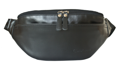 Кожаная поясная сумка Atessa black (арт. 7009-01)