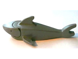 Shark with Rounded Nose and Debossed Eyes, Dark Bluish Gray (2547c03)