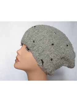 Серая шапка из альпака тонкая Vizio Италия 5591 CLO