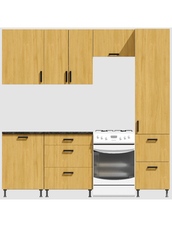 Кухня Эконом 1,8 метра с колонкой (1300х500) Цвет: Дуб Сонома/Дуб Сонома