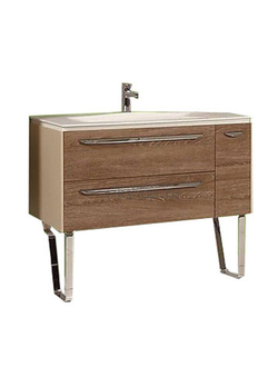 АКВАТОН. Тумба-умывальник "Блент 2Б 100" крем/дуб европейский 1A165901BLAP0 с раковиной "Блент Д" 1000 белая 1A708531BL010