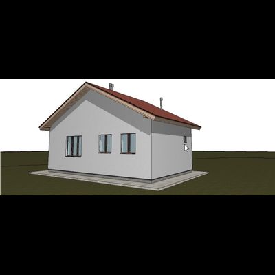 Одноэтажный дом с двумя спальнями 42м² (S55)