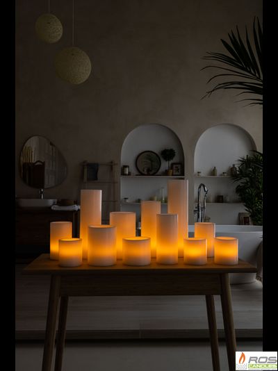 Большой набор LED свечей с парафиновыми плафонами, &quot;Янтарный&quot;