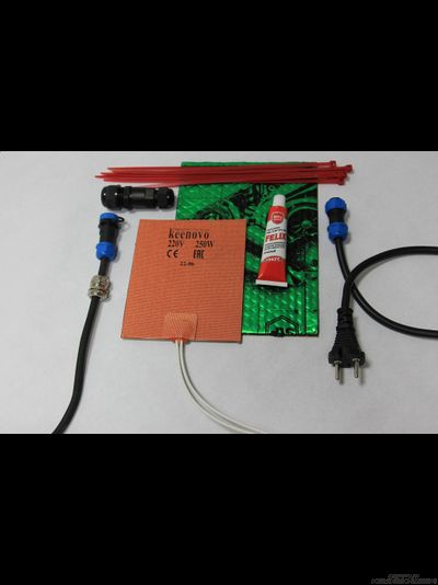 Подогрев масла в баке/картера до 50л/9л на 220В (250Вт, терм.150)