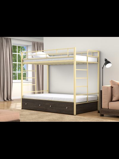 Двухъярусная кровать Валенсия 120 Твист Слоновая кость ящики венге фото