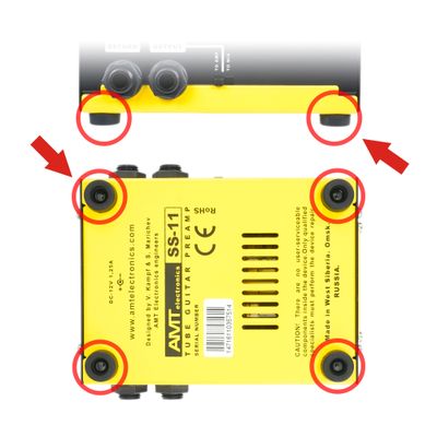 Комплект №2 резиновых ножек для гитарных педалей (на защелке), 4 шт
