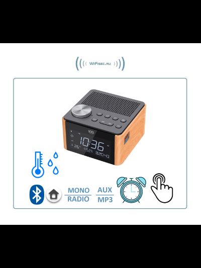 Домашняя метеостанция с датчиком температуры и влажности LOCI H70 - Bluetooth колонка СТЕРЕО, с информатором времени/будильник, радио FM