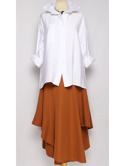 РУБАШКА ВИСКОЗА "ОДИН КАРМАН" белая р.52-60