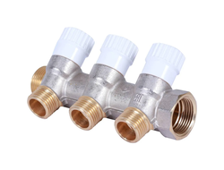 Коллектор STOUT распределительный 3/4", 3 отвода 1/2" плоское уплотнение (Арт. SMB 6852 341203)