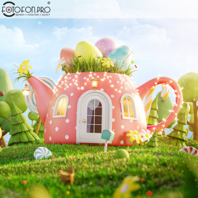 Фотофон 3D пазловый «Весеннее чаепитие»