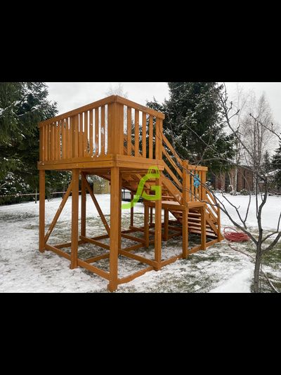 Детская деревянная зимняя горка Snow Fox, скат 5,9 м