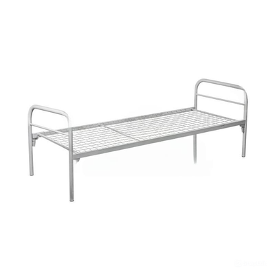 Кровать металлическая одноярусная "Бюджет +2"КА-1-1 (800х1900, сетка 50х50, 2 перемычки), цвет серый