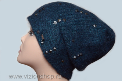 Шапка женская зима 2019 Vizio Италия 6112 CL синяя