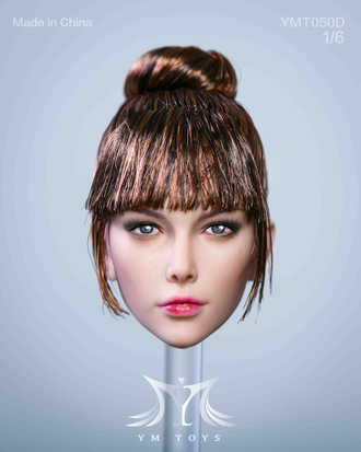 Женская голова (скульпт) с высокой прической 1/6 scale  (YMT050D) - YMTOYS