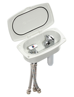 Смеситель с лейкой душа в боксе, хромированный