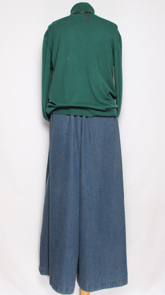 Свитер "ГЛАДКИЙ С ДЛИННЫМ РУКАВОМ " 7802  серый, белый, малахит р.48-52