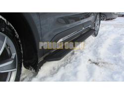 Пороги подножки "Luxe Black" 1850 мм для Geely OKAVANGO I 2023-2025