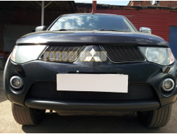 Защита радиатора Mitsubishi L200 2006-2010 black низ