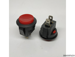 Переключатель кнопочный DS-858, 5A, 250V, красный, одна группа контактов на включение без фиксации