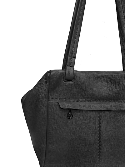 (АРТИКУЛ: 10007/8) СУМКА ЖЕНСКАЯ СРЕДНЕГО РАЗМЕРА, НАТУРАЛЬНАЯ КОЖА, ЧЕРНАЯ, СПЕРЕДИ  КАРМАН, РУЧКИ ЧЕРЕЗ ПЛЕЧО