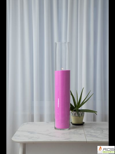 Насыпная свеча &quot;Цилиндр 80 см&quot;, розовая &quot;Розовый&quot;, с отдушкой &quot;Ванильная карамель&quot;