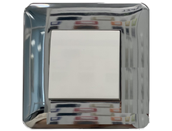 Рамка 1 пост металлик хром Efapel Latina с выключателем