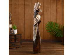 Модель № W174: статуэтка "Попугай какаду" из дерева албезии