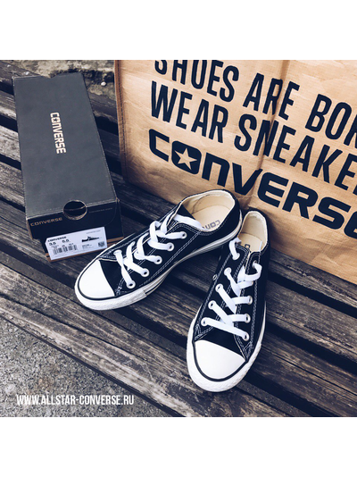 Кеды Converse All Star Black низкие черные со скидкой