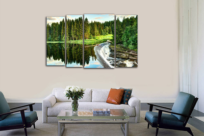 Модульная картина "Широкий водопад"